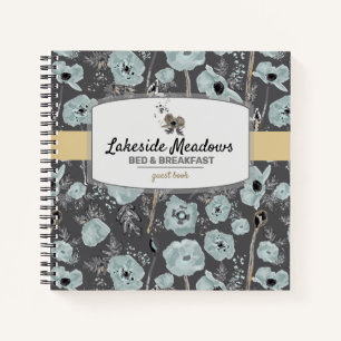 Watercolor Floral Poppy Vacation Rental Guest Book