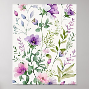 Watercolor floral poster