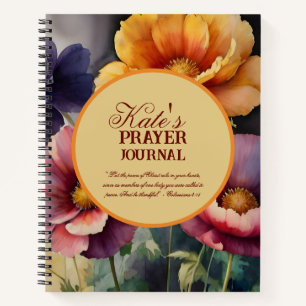Watercolor Floral Prayer Journal Notebook