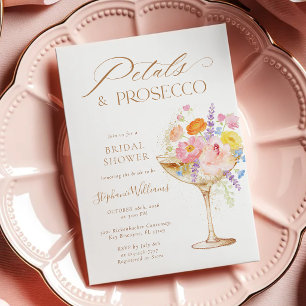 Watercolor Floral Prosecco Shower Invitation