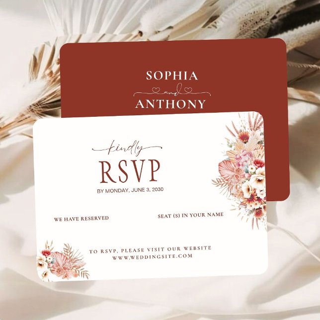 Watercolor Floral QR Code RSVP Wedding Card (Creator Uploaded)