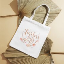 Watercolor floral quote elegant stylish tote bag