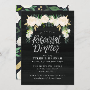 Watercolor Floral Rehearsal Dinner Invitation