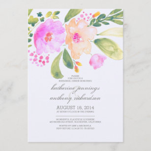 watercolor floral rehearsal dinner invites