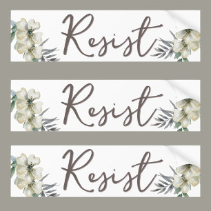 Watercolor Floral Resist Political Bumper Sticker