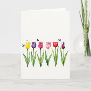 Watercolor Floral Row Card
