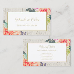 Watercolor Floral Salon Beautician Business Card