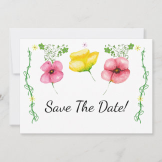 Watercolor Floral Save The Date