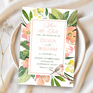 Watercolor floral save the date