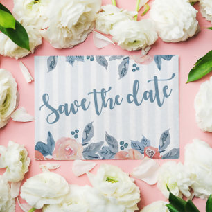 Watercolor Floral Save the Date Postcard Template