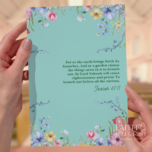 Watercolor Floral Scripture Church Bulletin