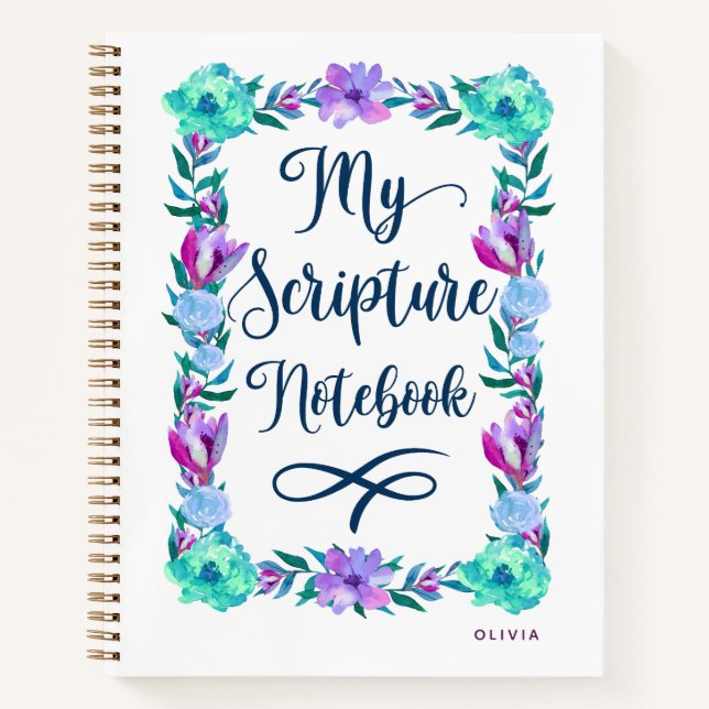 Watercolor Floral Scripture Notebook (Front)