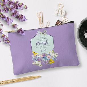 Watercolor Floral Scripture Verse Personalised Accessory Pouch