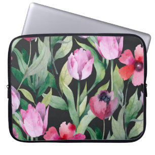 Watercolor floral, seamless beautiful pattern. laptop sleeve