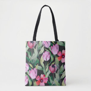 Watercolor floral, seamless beautiful pattern. tote bag
