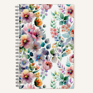 Watercolor Floral Seamless Pattern Notebook