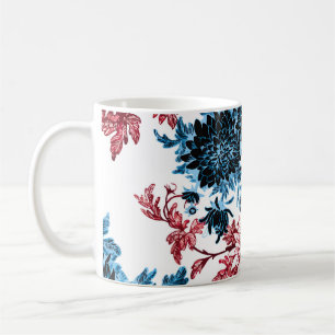 Watercolor floral seamless pattern on white backgr coffee mug