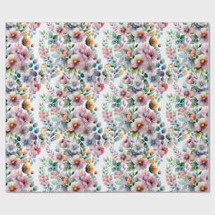 Watercolor Floral Seamless Pattern Wrapping Paper