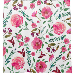 Watercolor Floral  Shower Curtain