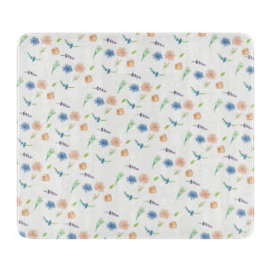Watercolor Floral Simple Flowers Cutting Board