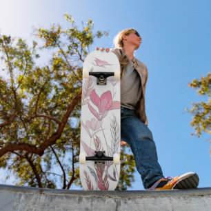 Watercolor Floral Skateboard – Artistic Pastel