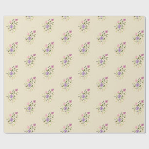 Watercolor Floral Soft Minimalist Vintage Style Wrapping Paper