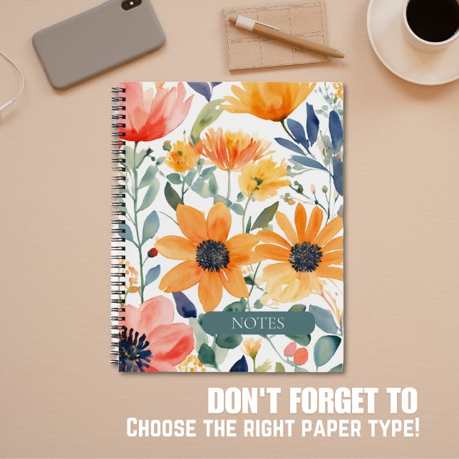 Watercolor Floral Spiral Bound Notebook (Creator Uploaded)