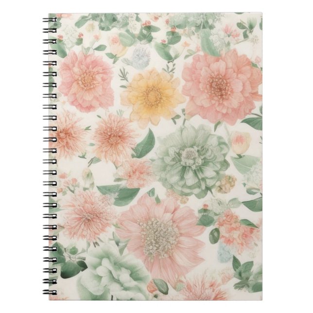 Watercolor Floral Spiral Photo Notebook (Front)