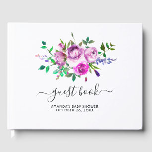 Watercolor Floral Spring Baby Shower Guest Book