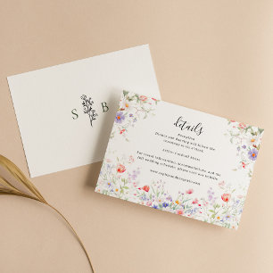 Watercolor Floral Spring Garden Pastel Wedding Enclosure Card