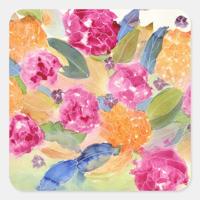 watercolor floral sticker (Front)