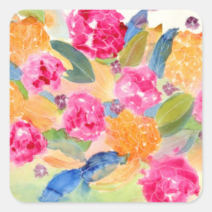 watercolor floral sticker