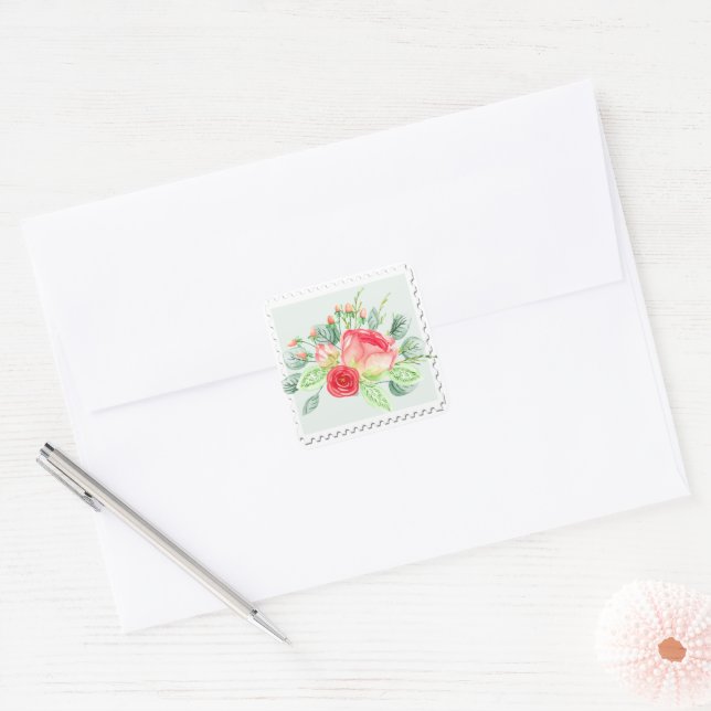 Watercolor Floral Sticker (Envelope)