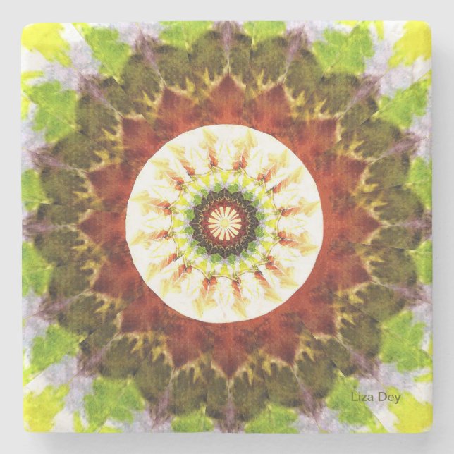 Watercolor Floral Stone Coaster (Front)