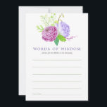Watercolor Floral Summer Wedding Advice Card<br><div class="desc">Botanical watercolor Wedding suite with trending ultra violet,  plum and sage green accents. Flowers featured are ranunculus,  tulips,  violets and crocuses with a strong impressionistic Chinese influence.</div>