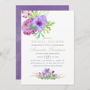Watercolor Floral Summer Wedding Invitation