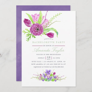 Watercolor Floral Summer Wedding Invitation