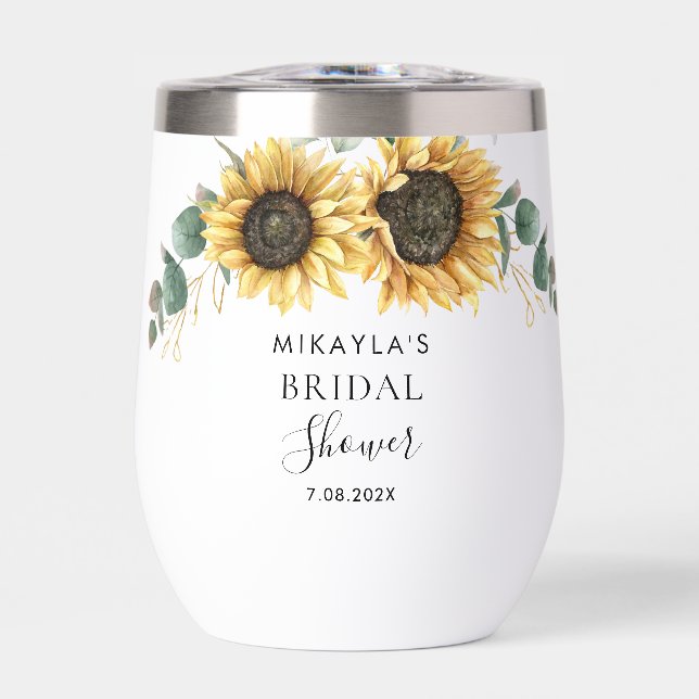 Watercolor Floral Sunflower Greenery Bridal Shower (Front)