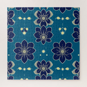 Watercolor Floral Symphony – Seamless Botanical  Jigsaw Puzzle