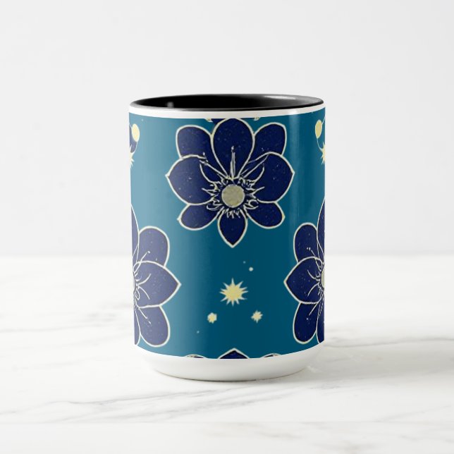 Watercolor Floral Symphony – Seamless Botanical  Mug (Center)