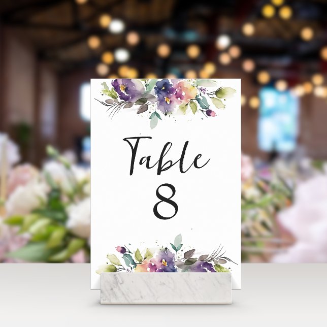 Watercolor Floral Table Number (Creator Uploaded)
