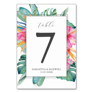 Watercolor Floral Table Number Cards