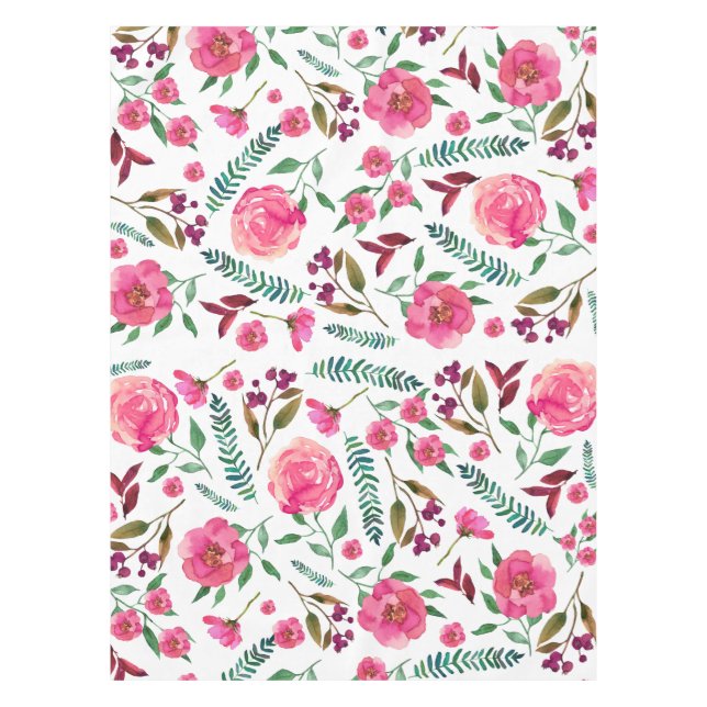 Watercolor Floral Tablecloth (Front)