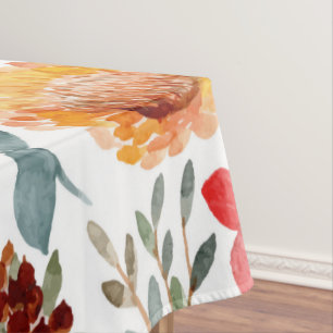 Watercolor floral tablecloth