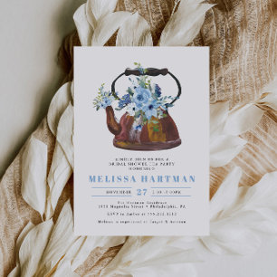 Watercolor Floral Tea Party Bridal Shower Invitation