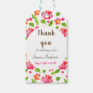 Watercolor Floral Tea Party Gift Tags