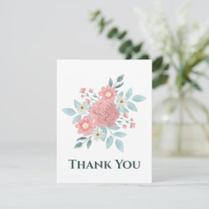 Watercolor Floral Thank You Card