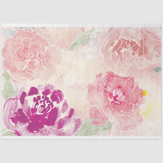 Watercolor Floral - tissue paper (Front)