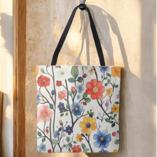 Watercolor Floral Tote Bag