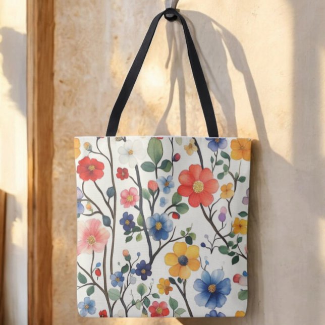 Watercolor Floral Tote Bag (Creator Uploaded)